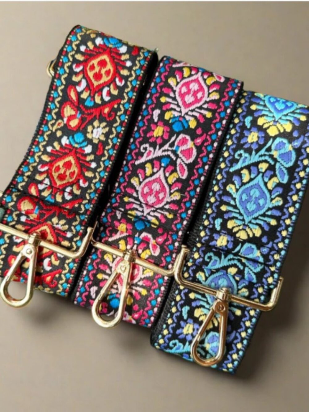 NWT Fuschia Boho Pattern Adjustable Guitar Strap